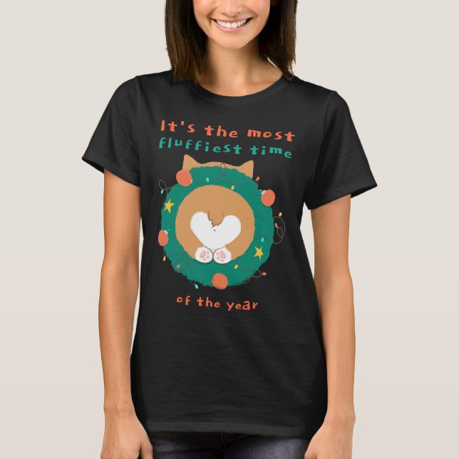 Corgi stuck i en julkrut t shirt (Framsida)