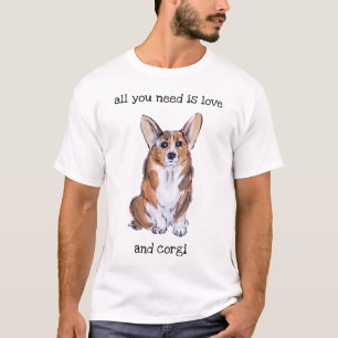 Corgi sumie och vattenfärgsmålning t shirt