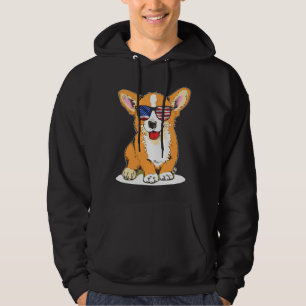 Corgi Sunglasses Merica Flagga Th of June Patrioti Hoodie
