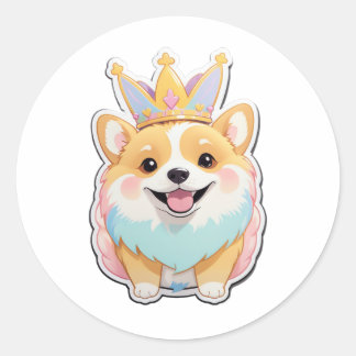 Corgi Sunshine Sticker Runt Klistermärke