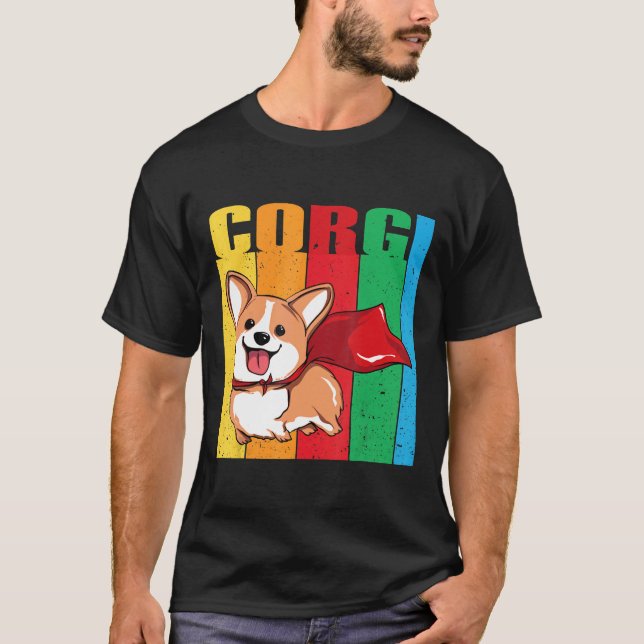 Corgi Superhjälte T Hund Shirt (Framsida)