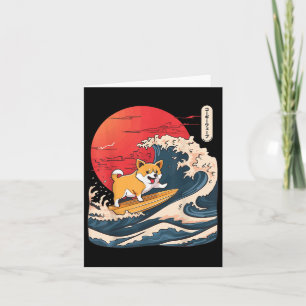Corgi Surfing Japansk våg Kort