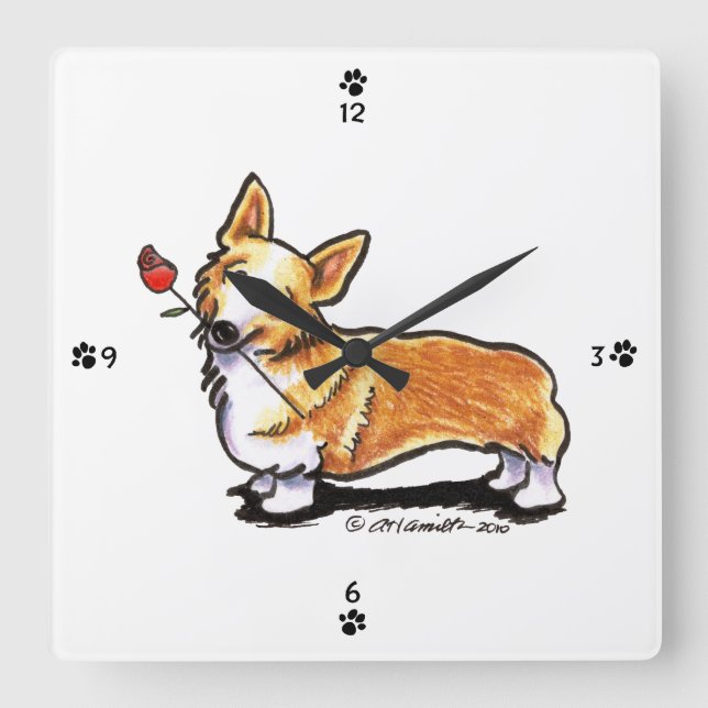 Corgi Swehoney Fyrkantig Klocka (Framsida)