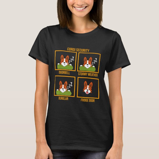 Corgi T Lat Säkerhet Hund Shirt (Framsida)