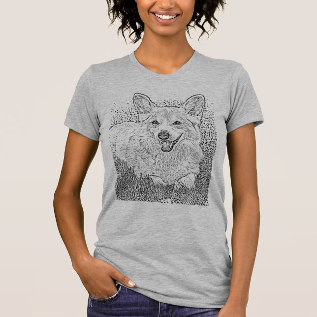 Corgi T-skjorta T Shirt (Framsida)