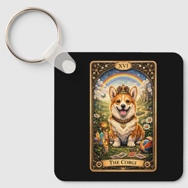 Corgi Tarot-kortet Nyckelring (Framsida)