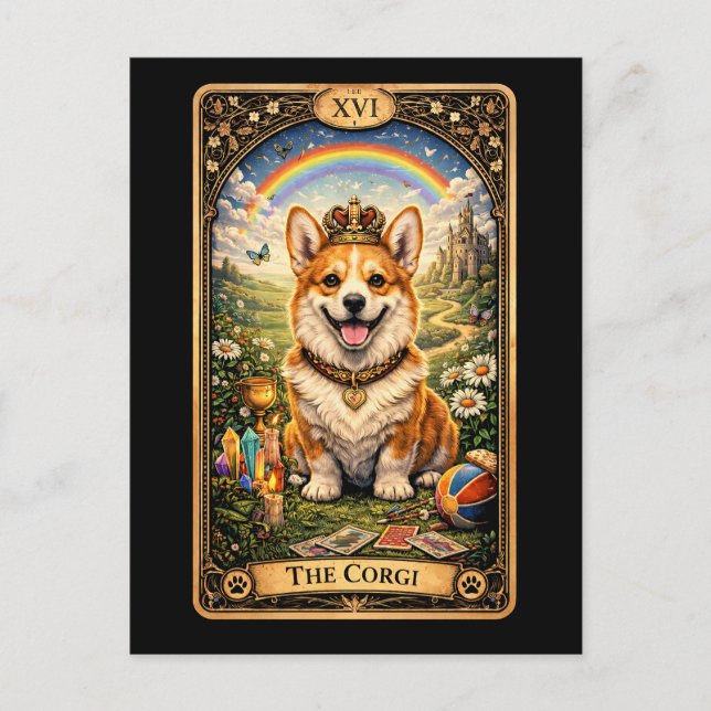 Corgi Tarotkortet Vykort (Framsida)