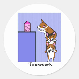 Corgi Teamwork Runt Klistermärke