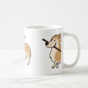 corgi tecknad w stick kaffemugg