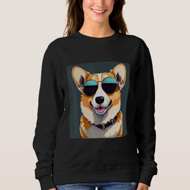 Corgi tees Corgi dog wearing sunglasses T Shirt (Framsida)