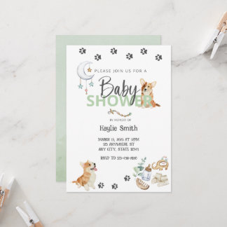 Corgi Theme Baby Shower-inbjudan Inbjudningar