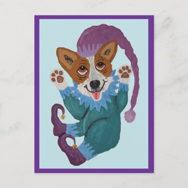 Corgi tomte vykort (Framsida)