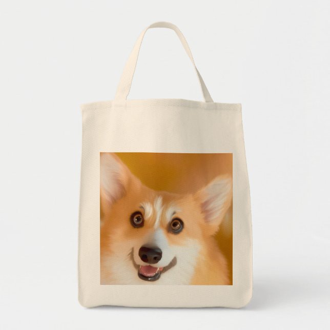 Corgi Tote Bag Tygkasse (Framsidan)