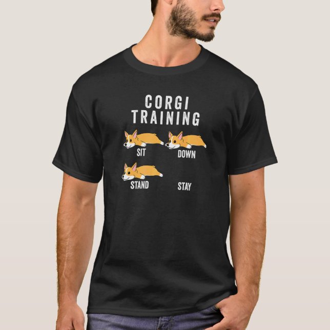 Corgi Tränings Hund T Shirt (Framsida)