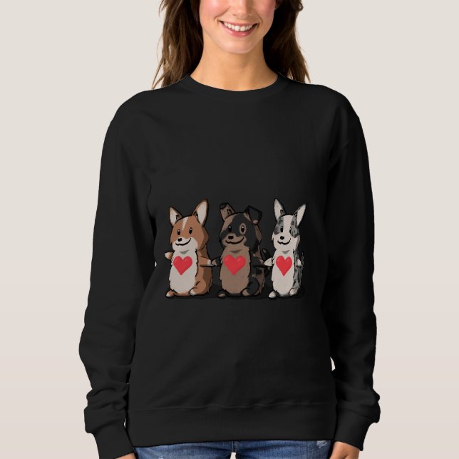 Corgi Triple Kärlek T Shirt (Framsida)
