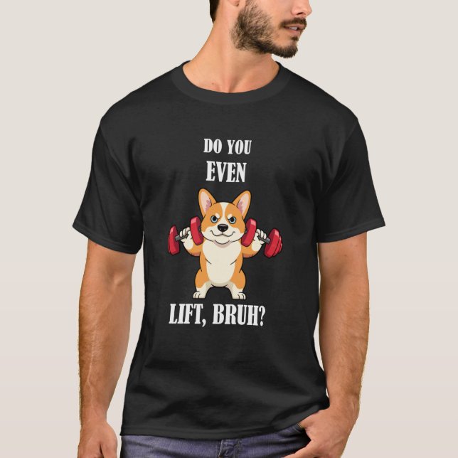 Corgi Tyngdlyftning Tröja Träning Gym Går Även Lyf (Framsida)