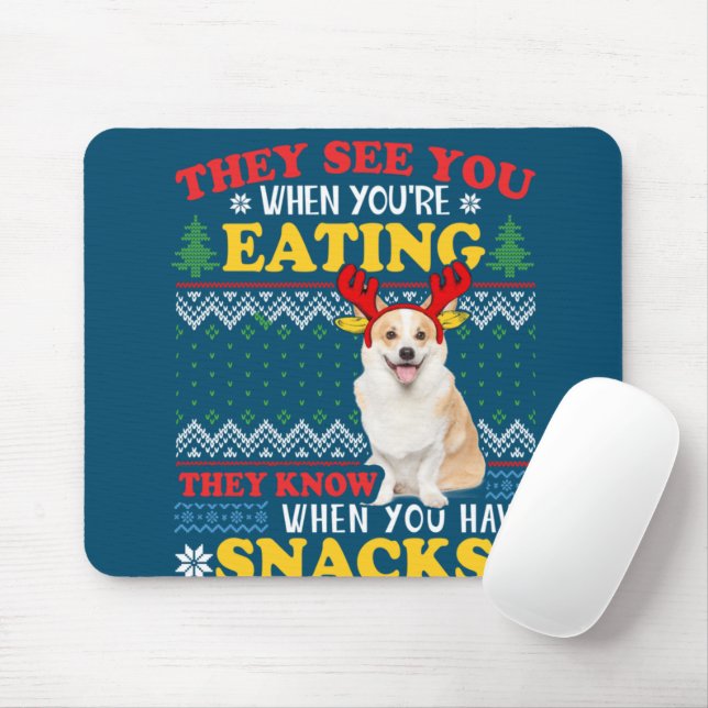 Corgi Ugly jul.. De ser att du äter Julafton Musmatta (Med mus)