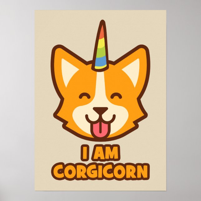 Corgi Unicorn - CORGICORN Poster (Framsidan)
