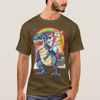 Corgi Unicorn Dinosaur T rex T shirt Kids Girls