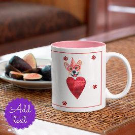 Corgi Valentine Day Gift Hund Två-Tonad Mugg