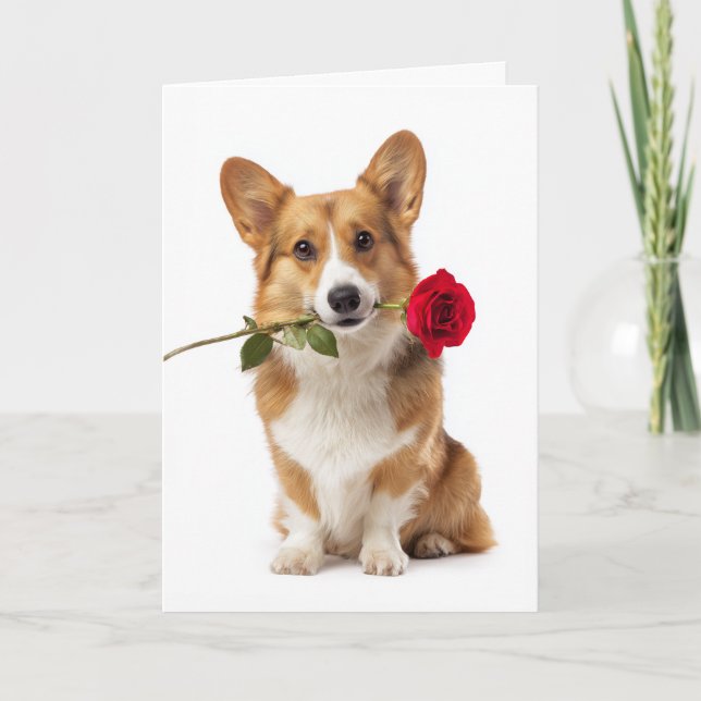 Corgi Valentine – Stor kärlek med korta ben Kort (Framsida)
