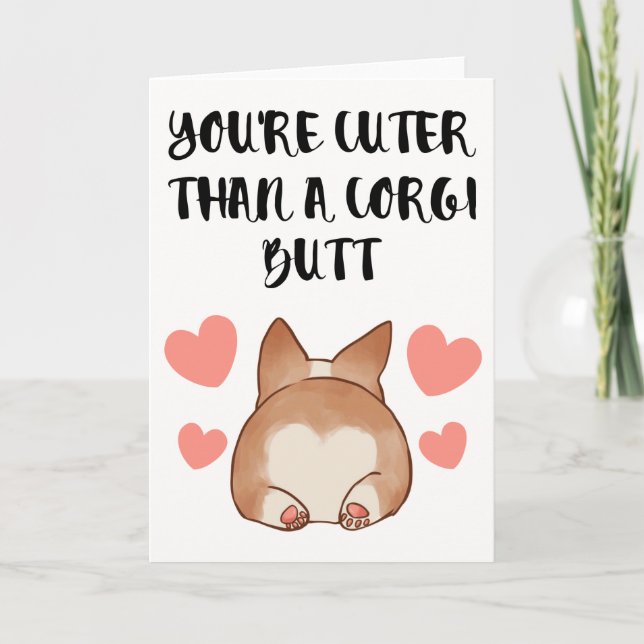 Corgi Valentines dagskort Helgkort (Framsida)
