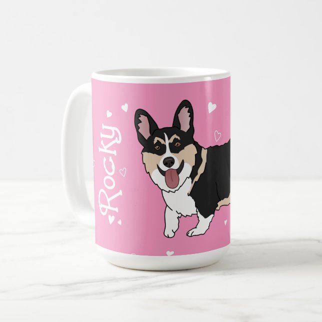 Corgi Valentines day Kaffemugg (Framsida vänster)