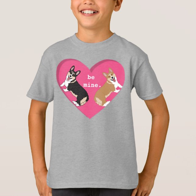Corgi Valentines day T Shirt (Framsida)