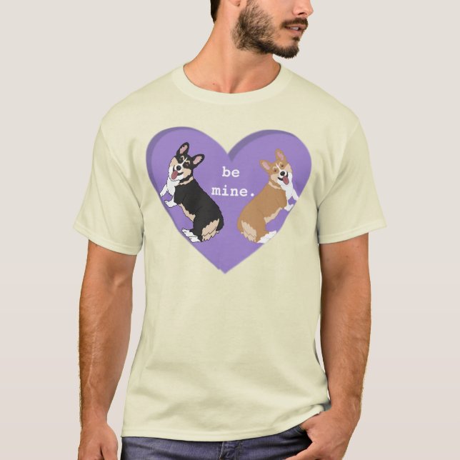 Corgi Valentines day T Shirt (Framsida)