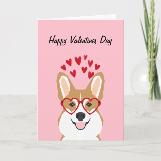 Corgi Valentines Kärlek Card - söt hund Helgkort (Framsida)