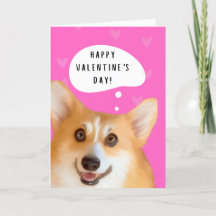 Corgi Valentines Rosa på dagkortet