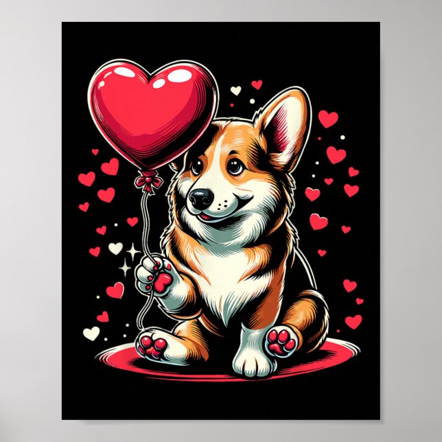 Corgi-valentinsdag för hundägare poster (Framsidan)