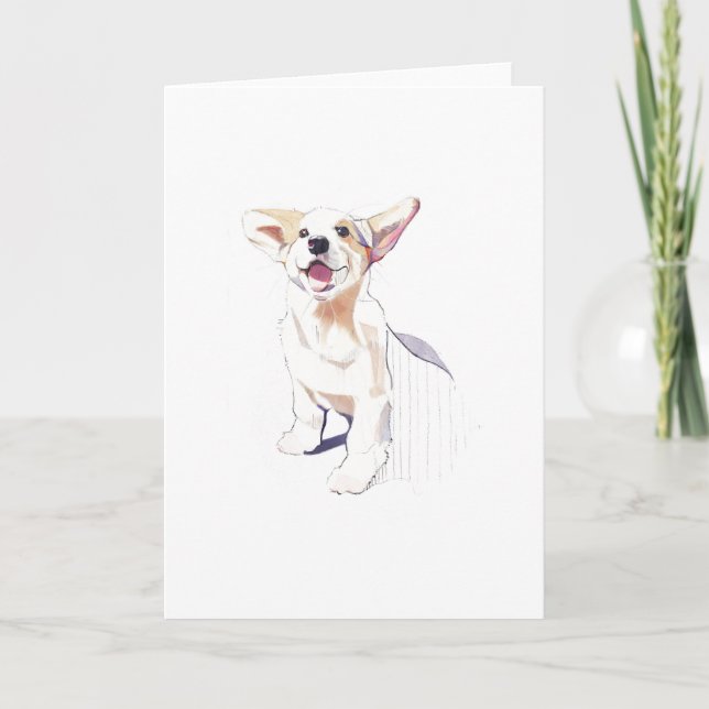Corgi Välkomstkort – Pembroke Welsh Corgi Kort (Framsida)