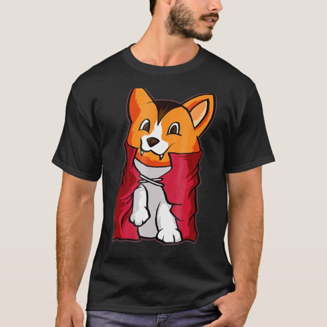 Corgi Vampire Cute Vampire Halloween T Shirt (Framsida)