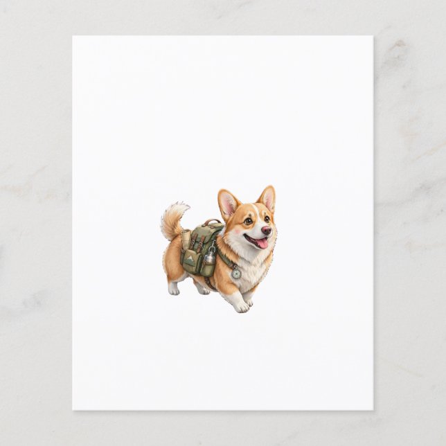 Corgi vandringsäventyr Watercolor Flyer (Framsidan)