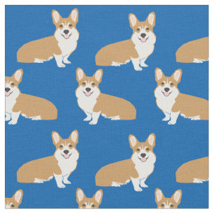 Corgi-väv - design av blå korgväv tyg