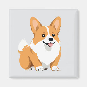 Corgi Vector Art Animal Modern Urban Graphic Pet Magnet