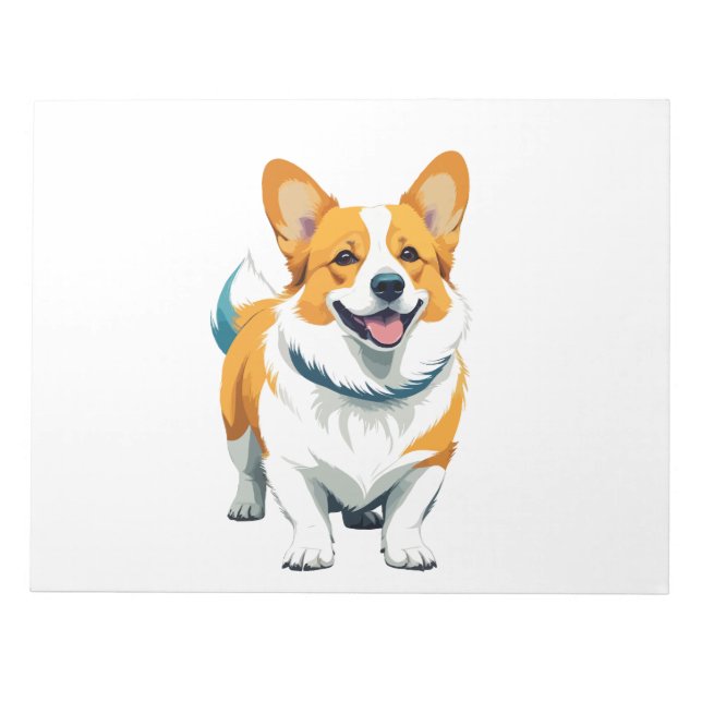 Corgi Vector Art med Vibrant Färg Anteckningsblock (Framsida)