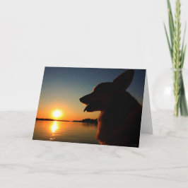 Corgi vid Sunset Condolence Card Kort