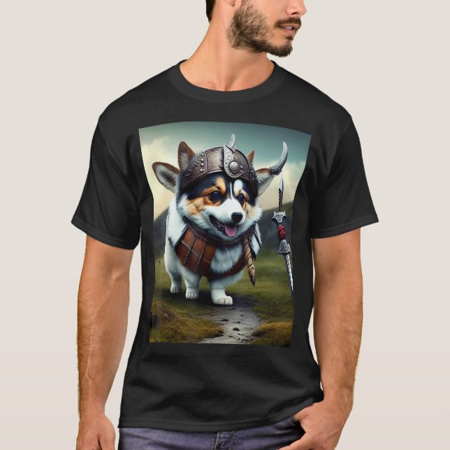 Corgi Viking T Shirt (Framsida)