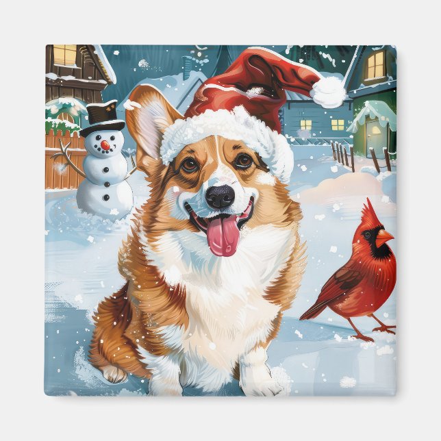 Corgi Vinter Världens Julglädje Magnet (Framsidan)