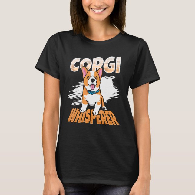 Corgi viskaren hund Welsh Corgi T Shirt (Framsida)