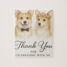 Corgi Watercolor Bröllopspresent Pussel