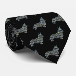 Corgi Welsh Gult & Black Grid Black Tie Slips
