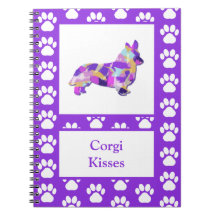 Corgi Welsh Kisses Hund Silhouette PurplePY&B