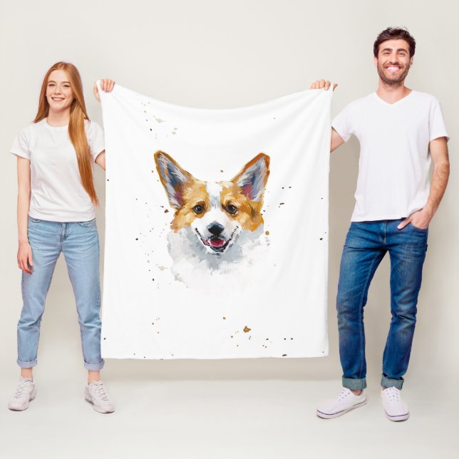 Corgi Welsh Pembroke Cute Corgi Hund Fleecefilt (På plats)