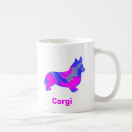 Corgi Welsh Shock rosa & Blue Abstrakt White Kaffemugg