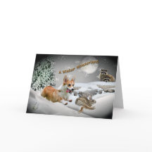 Corgi Winter Wonderland Greeting Cards