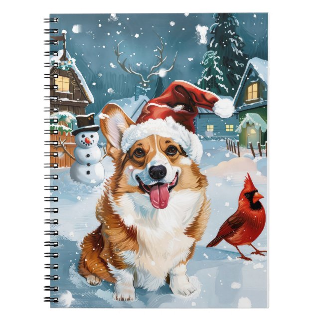 Corgi Winter Wonderland jul Joy Anteckningsbok (Framsidan)