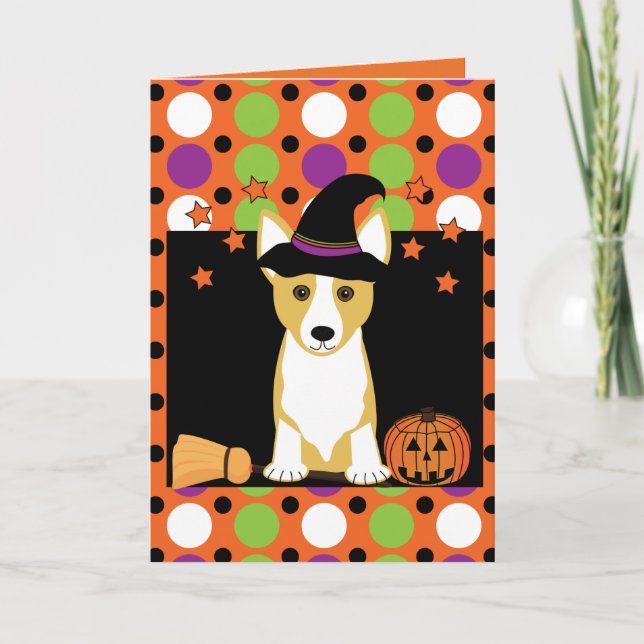 Corgi Witch Halloween-kort Kort (Framsida)